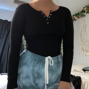 Black button up Bodysuit